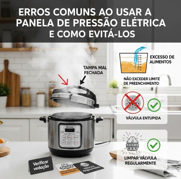 Erros Comuns ao Usar a Panela de Pressão Elétrica e Como Evitá-los