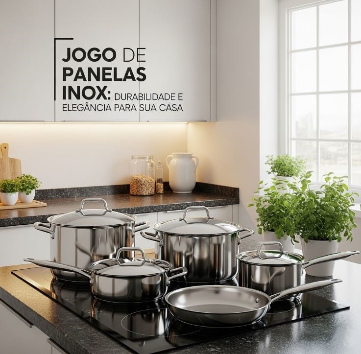 Jogo de Panelas Inox Durabilidade e Elegância para sua Casa
