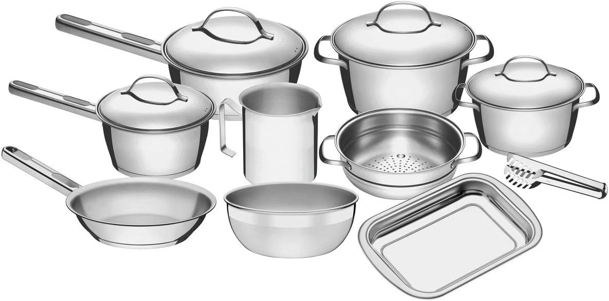 Conjunto de Panelas 10 Peças Allegra em Aço Inox - Tramontina Qualidade, Eficiência e Design Moderno