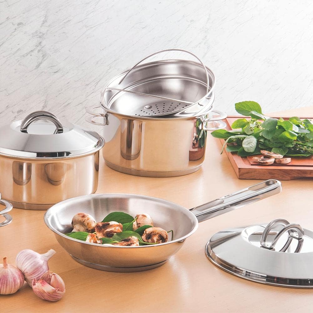 Frigideira Tramontina Allegra em Aço Inox com Fundo Triplo 20 cm 1,30 L